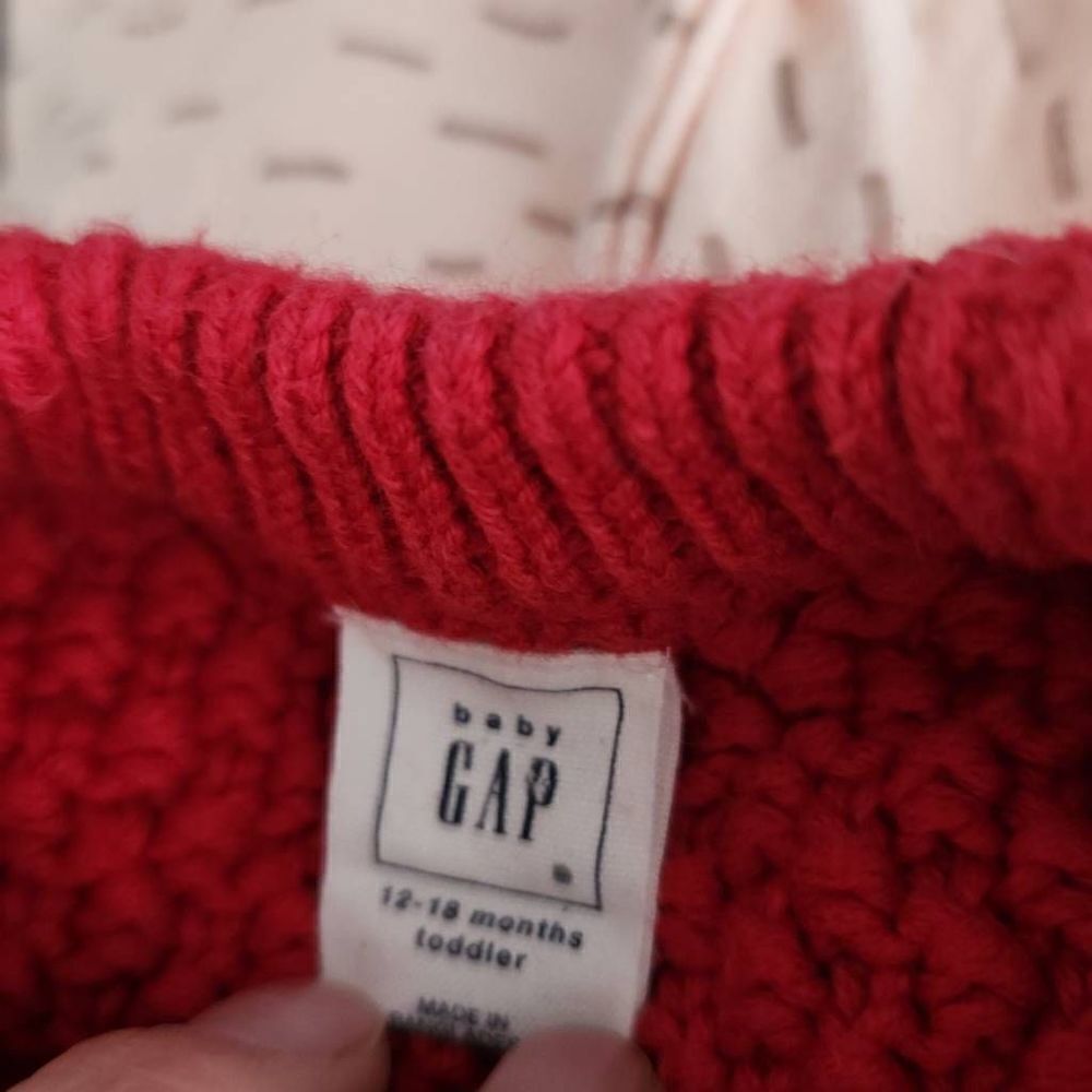 Baby Gap Red Toddler Cable Knit Pullover Sweater - Size 12-18 Months - Picture 4 of 6